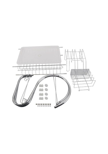 Dancemonkey 2 Katlı Mutfak Bulaşık Kurutma Rafı Gümüş , Gümüş Kaplama Gümüş