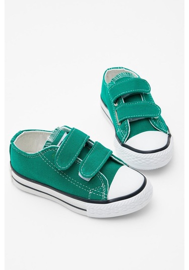 Kauçuk Taban Keten Cırtlı Çocuk Unisex Yeşil Spor Ayakkabı Tbh1450 Yeşil