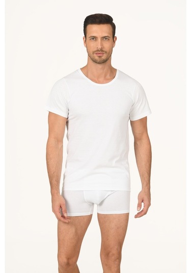 Nbb Erkek Beyaz Bisiklet Yaka Fanila Atlet