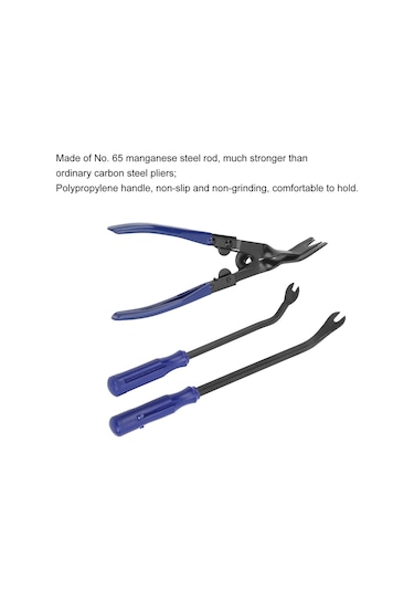 Xindoker Mangan Çelik Araba Montaj-takım, 3 Parça Kanca, Çekiç, Çanta , Kapı Panel/panel Ayrıştırma, Dayanıklı Ve Kolay Kullanım, Mavi Siyah