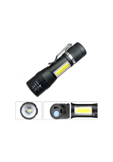 Zoomlu Şarjli Cob Led Güçlü El Feneri Wb-017 Çok Renkli