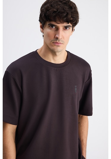 Twn Relaxed Fit Kahverengi Düz T-shirt 6ec144701535m Çok Renkli