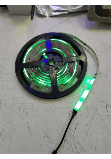 Yürüyen Şerit Led Yeşil Silikonlu 5 Metre