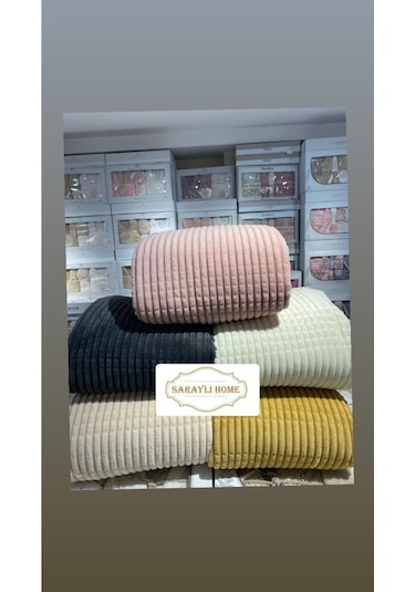 Saraylı Home Merinos Modern Line Yatak Örtüsü Pembe