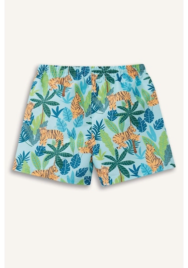 Defacto Erkek Bebek Desenli Micro Deniz Şortu E3518a525smgn240 Yeşil