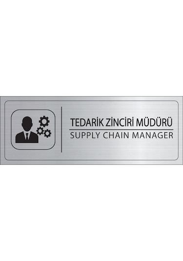 Mayeka Tedarik Zinciri Müdürü İsimlik Gümüş Metal Kapı İsimliği Levhası Yönlendirme Tabelası