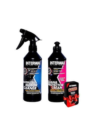 Interwax 2'li Set Torpido Parlatıcı Krem ve Susuz Motor Temizleyi