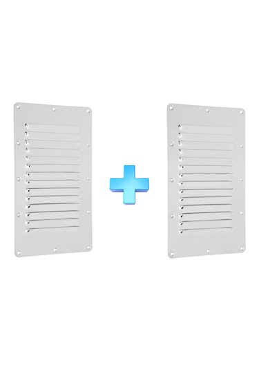 2 Adet Havalandırma Kapağı. 14'lü Model 125x230mm. Paslanmaz Krom