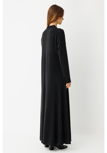 Oysh Kumaş Elbise Siyah Siyah