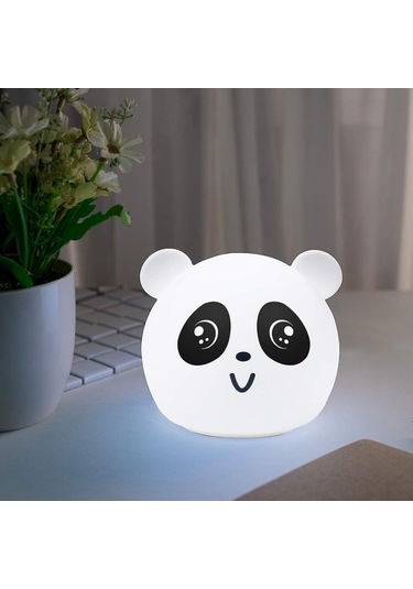 Opulentliving Çok Renkli Kawaii Çocuk Gece Lambası, Panda Tap, Od Dekoru, Hediye Çok Renkli