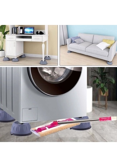 Çamaşır Makinesi Sarsıntı Titreşim Ses Önleyici Kaydırmaz Ayak 4'lü Set