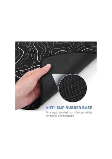 Oyun Mouse Pad'i Büyük Klavye Matı 30 60cm Arazi Mouse Pad'i Kaymaz Kauçuk Tabanlı, Genişletilmiş Masa Üstü Siyah Beyaz Klavye Mouse Pad'i