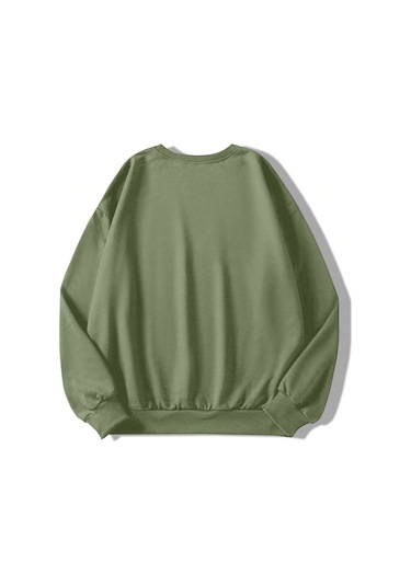 Harfli Grafik Düşük Sweat-trzksw3100 Zeytin Yeşili