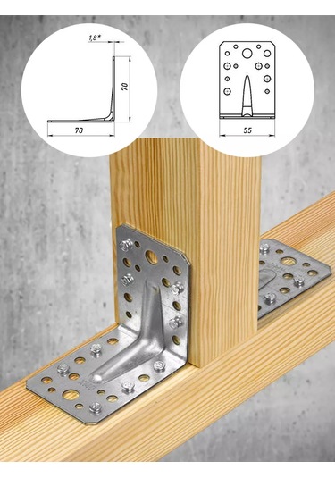 Bolt Proff 70x70x55 Takviyeli Galvanizli Köşe Bağlantı Parçası 10 Adet 221159783