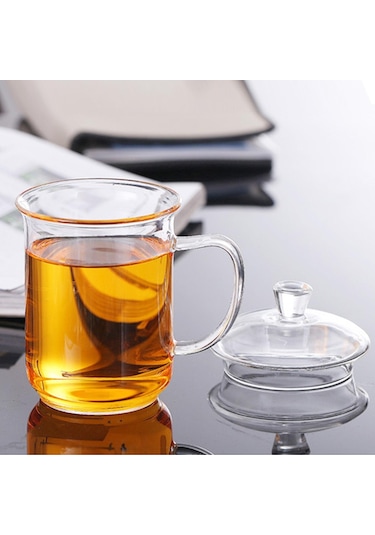 Suntek Meyve Suyu Cappuccino Süt 400ml Için Saplı Cam Kahve 400-ml