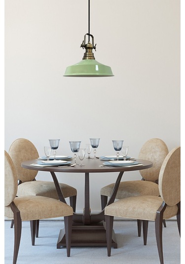 Asaletli Tekli Avize Yeni Eskitme Başlık Retro Sarkıt Lamba Restoran Salon Aydınlatma Mint Yeşili