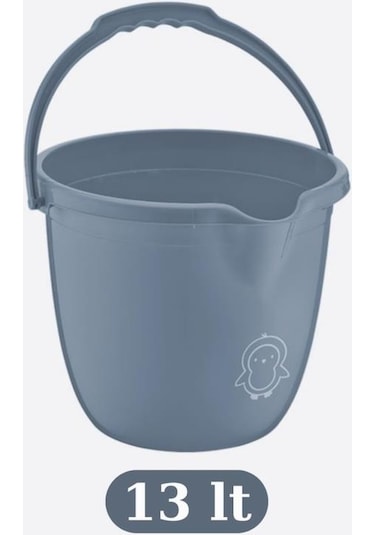 Flosoft Bebek Banyo Su Kovası Ve Maşrapası 2 Li Set, Saplı Oluklu Kova 13lt Ve Maşrapa 1,5lt Mavi