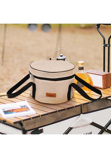 Aotu Büyük Yalıtımlı Oxford Kumaş Kamp Tencere Saklama Çantası Pişirme Gereçleri Pot Kase Organizatör Taşıma Çantası - Siyah Çok Renkli