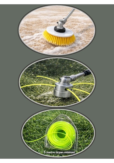 Eısenn German BP 454 Sırt Tipi 14 Parça Set Ot Çim Biçme Tırpanı+Toprak Eşeleme + Akrobat Çapa +Çelik Fırça