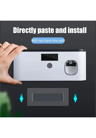Dashanshop Beyaz Usb Şarjlı Akıllı Diş Fırçası Askısı Duvar Montajlı 5 Yuvalı Otomatik Diş Macunu Dispenser Beyaz
