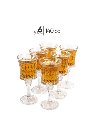 Mest 6 Adet Ayaklı Kahve Yanı Su Bardağı Seti Sade 140 Cc Sade