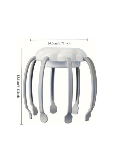 Elmpaly Beyaz Usb Şarjlı 3 Ayarlı Ahtapot Tipi Kafa Masaj Aleti Beyaz