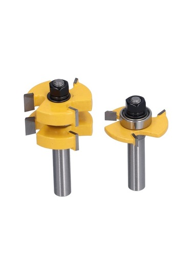 Besthome1 2 Adet Ahşap T Tipi Dil-kanal Freze Ucu, 3 Dişli, 1 Rol, 1/2 İnç Sap, Ptfe Kaplama, Temiz Kesim, Dış Ve Ahşap İşleri