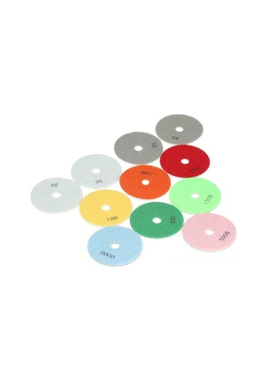 Youtek 4" Islak Elmas Parlatma Pedi Seti - 11 Parça + Taban Pedi, Mermer Ve Granit İçin