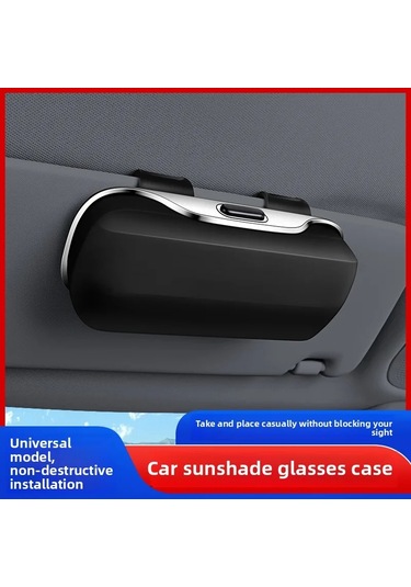 Araç Monteli Gözlük Klipsi Çok Fonksiyonlu Araba Güneş Gözlüğü Tutucu Makbuz Klipsi Beige