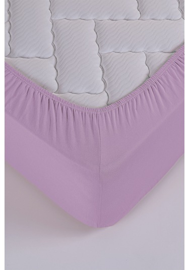 Penye-likralı Lastikli Çarşaf, 100 200 Tek Kişilik %100 Pamuk-elastan Örme Kumaş, 200 Gr/m²v Lila