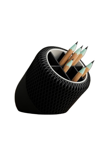 Modern Eğik Tasarımlı Kalemlik-fibrika Store - Siyah Siyah