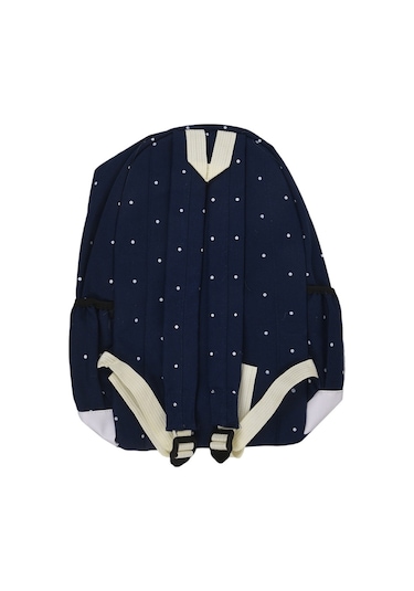 Kore Rahat Kadın Kanvas Tiki Tarzı Okul Genç Kızlar için Kompozit Sırt Çantası 3'lü Set Koyu Mavi Çok Renkli