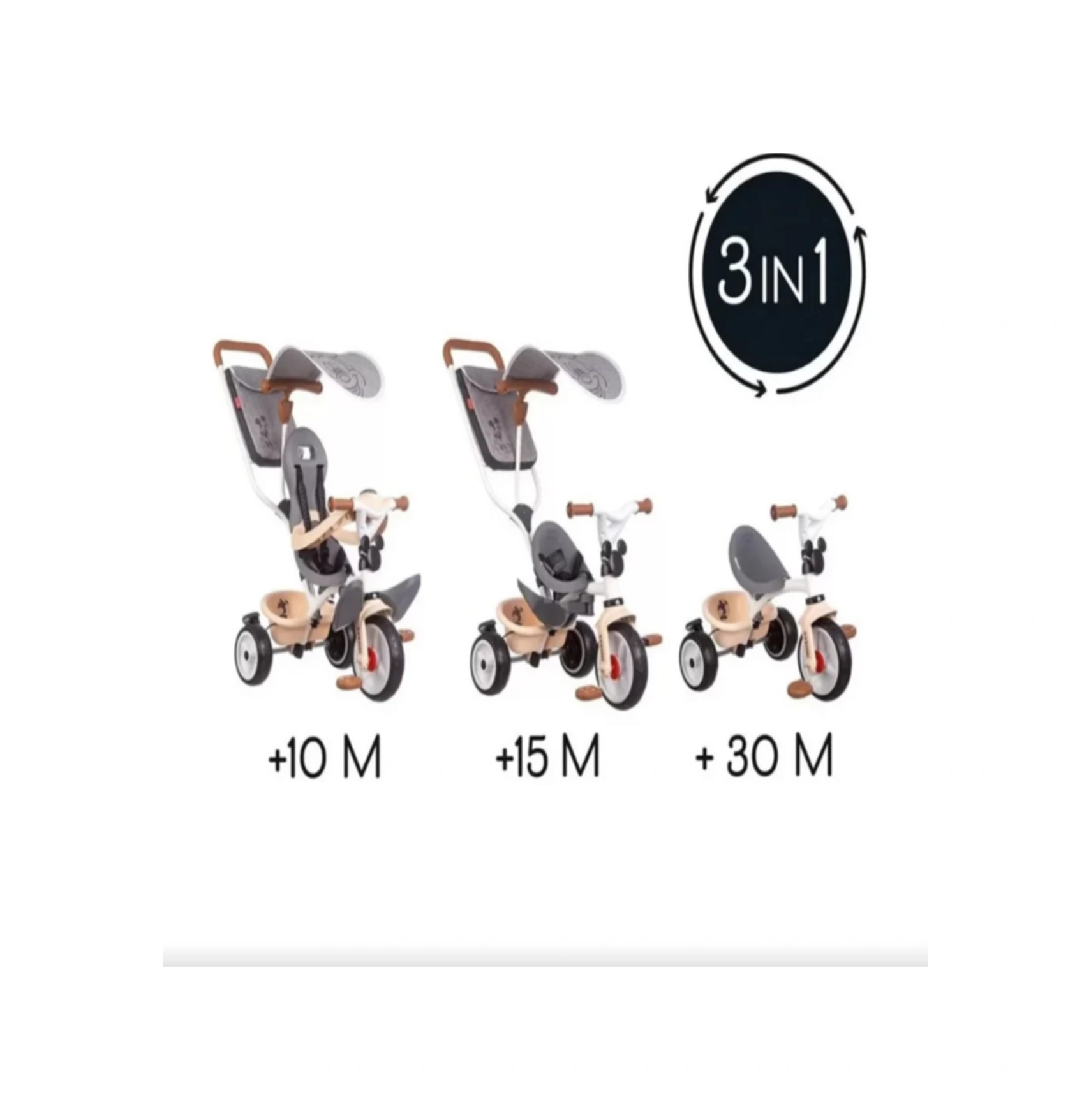 Toys Smb-7600741402 Mickey Baby Üç Tekerlekli 3 İn 1 Şık Görünümlü Bebek Arabası