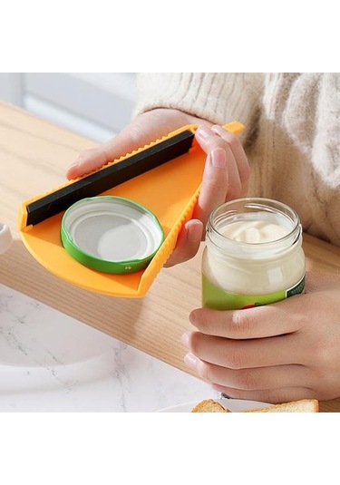 Konserve Şişe Açacağı Hafif Emek Tasarrufu Sağlayan Plastik Çok Amaçlı Kavanoz Kaymaz Şişe Açacağı Mutfak İçin Sarı