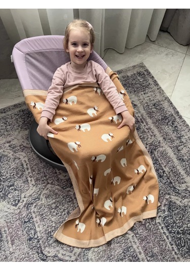 Tei-tei Yenidoğanlar İçin Pamuklu Battaniye, Yatak İçin 229523468 Bej