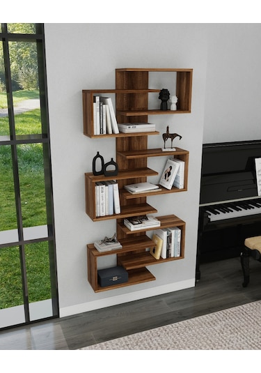 Arnetti Lotus Kitaplık Ve Duvar Rafı Ceviz