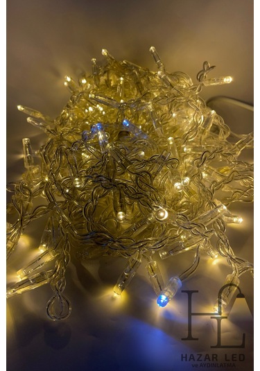 2.5 M Flaşlı 152 Ledli 24 Saçaklı Eklenebilir Ip65 Dış Mekan Şeffaf Kablolu Dekoratif Led Işık Gün Işığı Beyaz