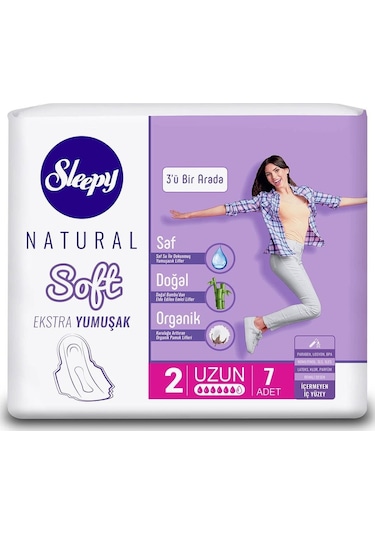 Sleepy Natural Soft Ekstra Yumuşak Uzun Hijyenik Ped 7'li