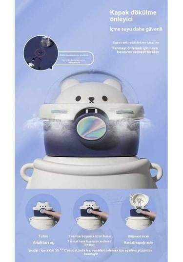 Didadodo Mavi Termos Sporcu Paslanmazçelik Bardak Bj Mavi, Büyük Ev Bardağı Mavi