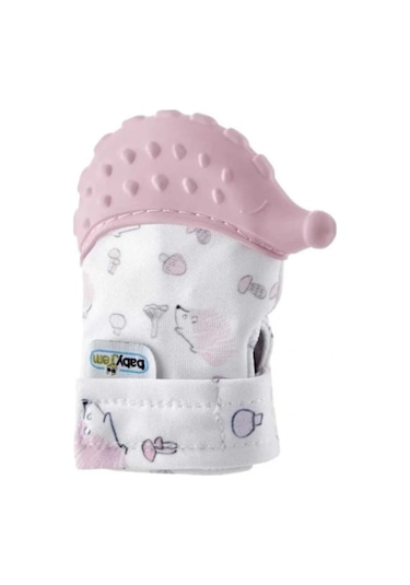 Babyjem Bebek Diş Kaşıyıcı Eldiveni Kirpi Pembe
