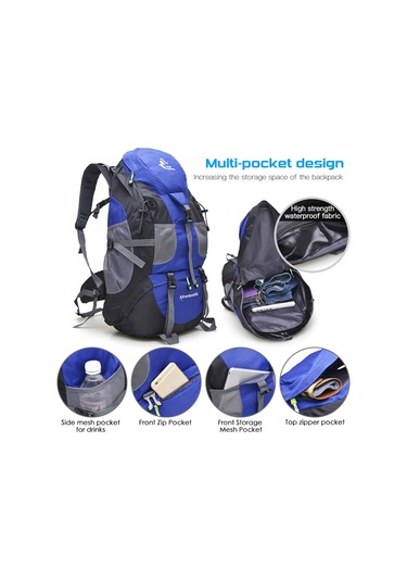 Hombey Açık Hava Çantası 50l Yürüyüş Sırt Çantası Suya Dayanıklı Kamp Sırt Çantası Sırt Çantası Seyahat T Kırmızı