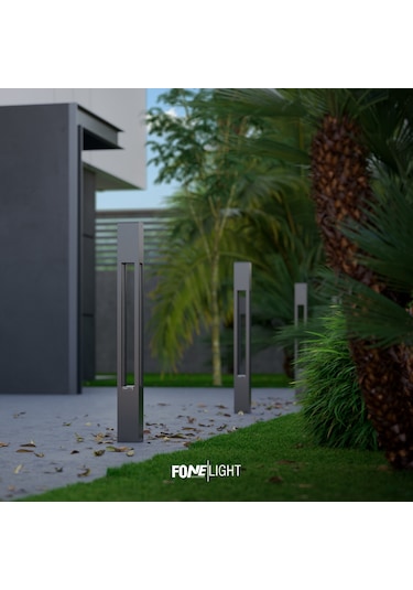 Fonelight Aka Bahçe Aydınlatması Bollard Antrasit 60 Cm Antrasit