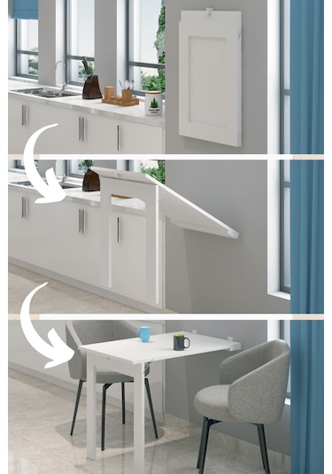 60x90 Cm  Duvara Monte Çerçeveli Tablo Masa 1. Sınıf Beyaz MDF