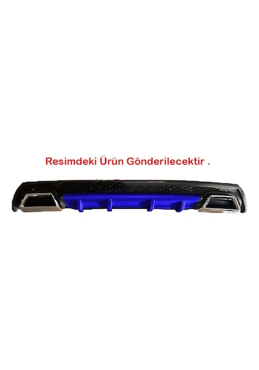 Toyota Auris Uyumlu Mavi Difüzör Çiftli Kare Egzoz Görünümlü D Tip Difizör