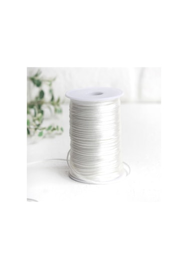 Beyaz floş ip (sıçan kuyruğu), 2 mm  5 metre