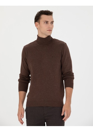 Pierre Cardin Erkek Kahverengi Triko Kazak 50276162-vr158 Kahverengi