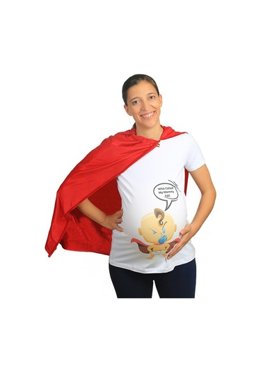 Mummy's Baby Hamile Tişört Mommy Fat Beyaz 8386