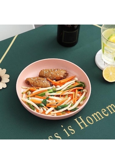 Yeşil Çevre Dostu Yemek Tabağı Düz Renk Yuvarlak Şekil Sofra Takımı 21 Cm