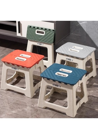 Fochsia Kırmızı Orta Katlanır Tabure: 4 Renk, Taşınabilir, Tutacaklı, Kaymaz İç-dış Kullanım Kırmızı