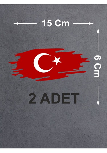 Yırtıklı Tırtıklı Türk Bayrağı, Ayyıldız, Araba Oto Motosiklet Karavan Sticker 02516 15x6 Cm